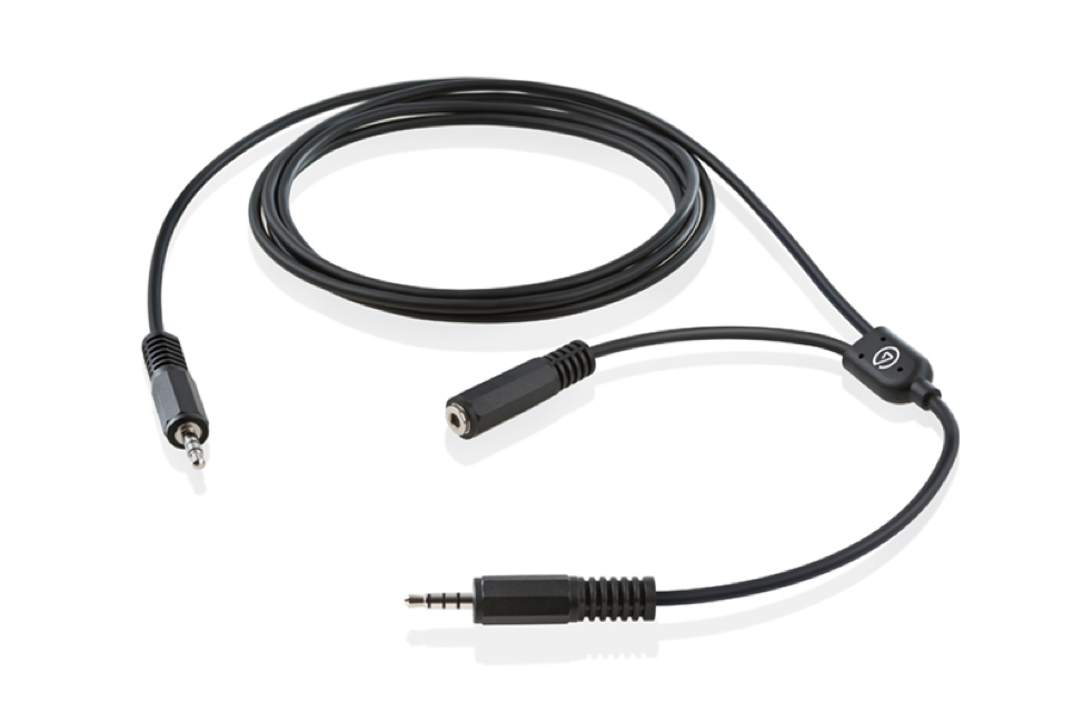 Black audio splitter cable