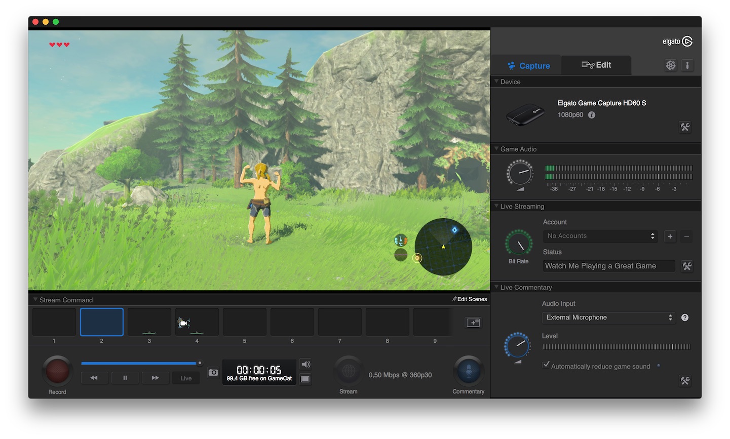 Elgato Game Capture HD 2.5.2 Software Interface (macOS) – Elgato