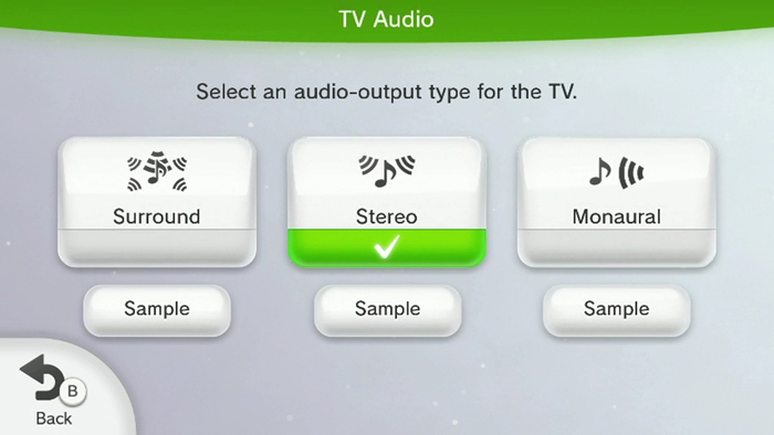 Wii u on sale audio output