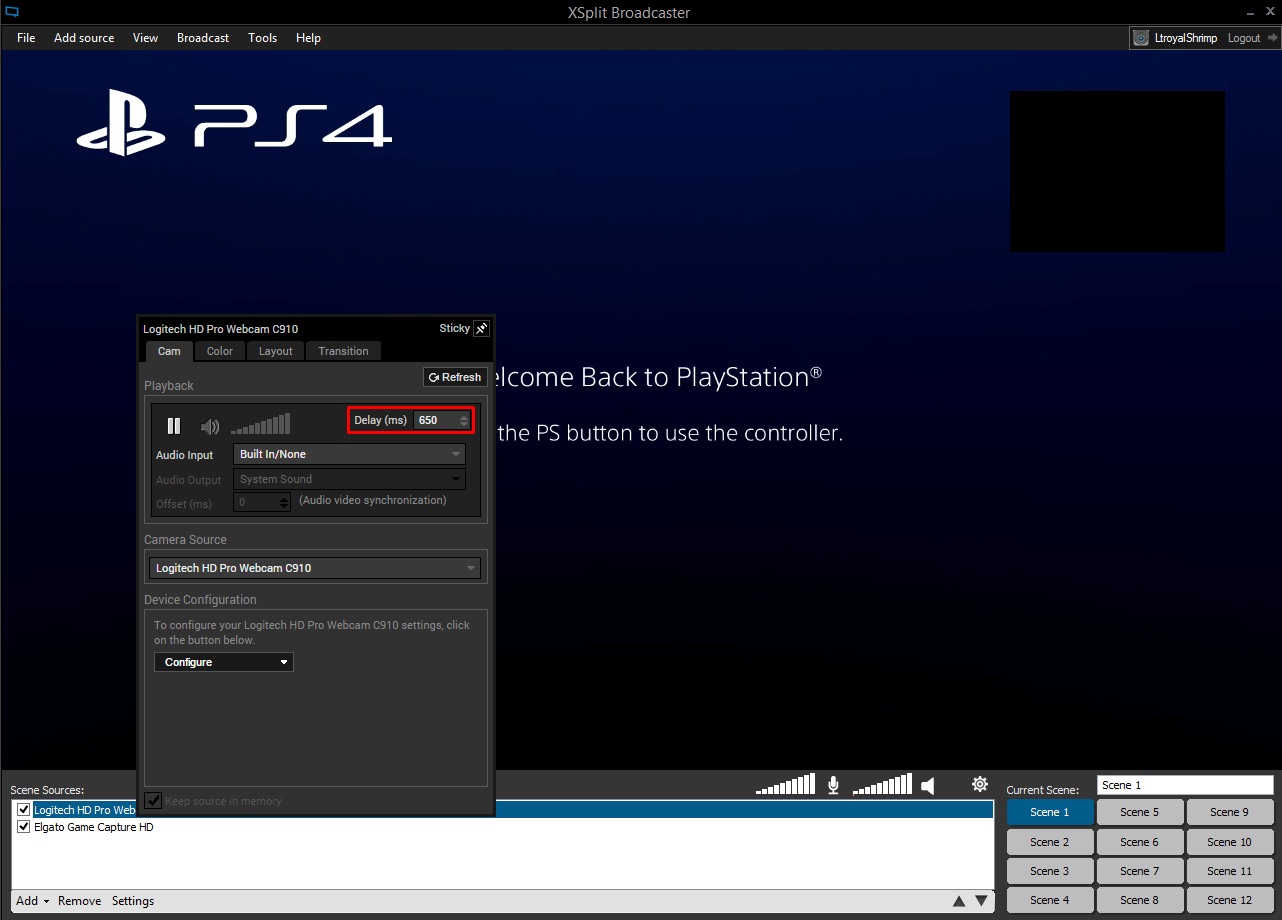 Elgato Game Capture HD60 Adjusting audio delay for XSplit and