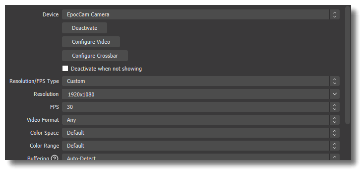 EpocCam Video shows in 4 3 or square aspect ratio Elgato