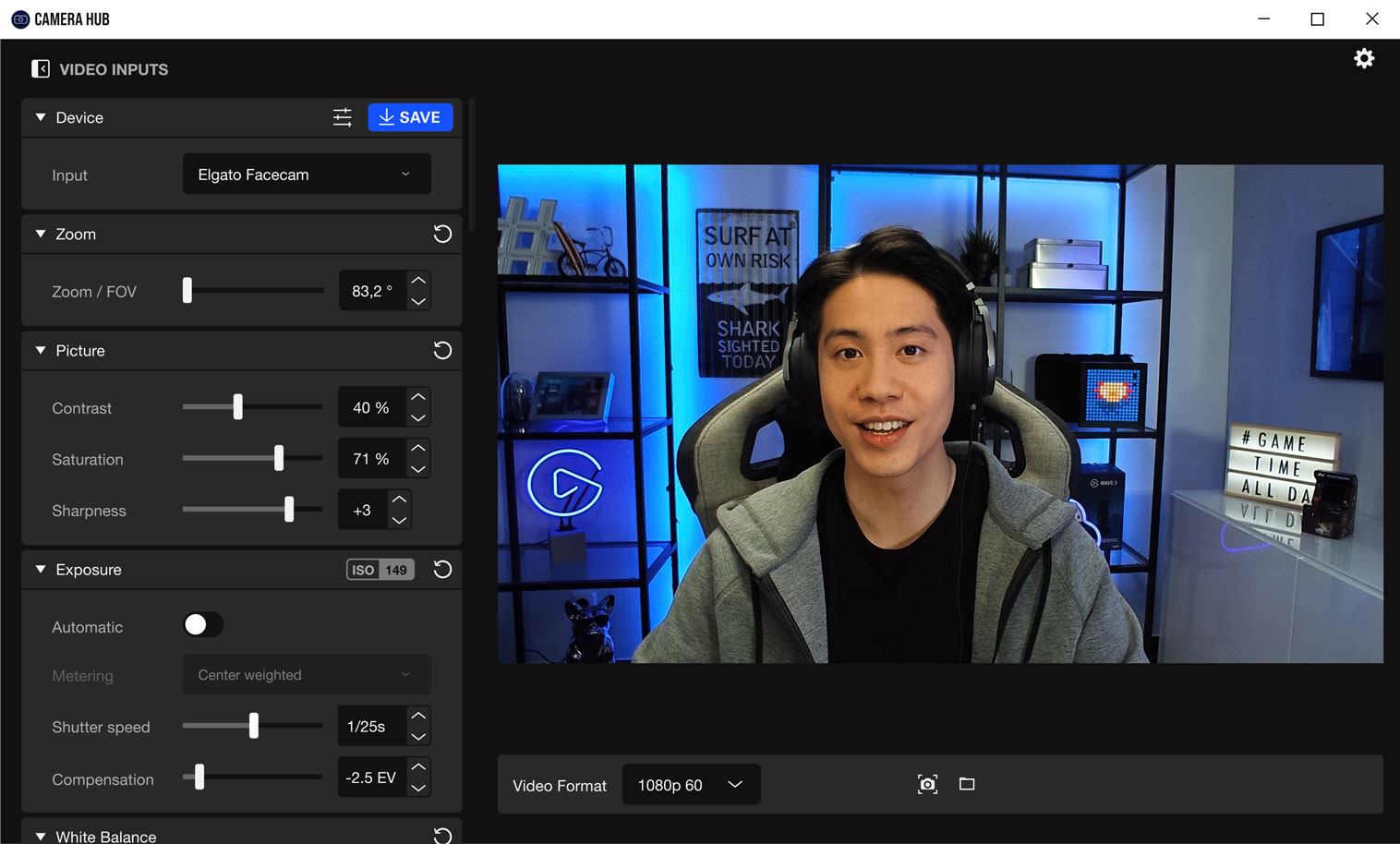 Elgato Facecam — Saving Settings to Facecam – Elgato