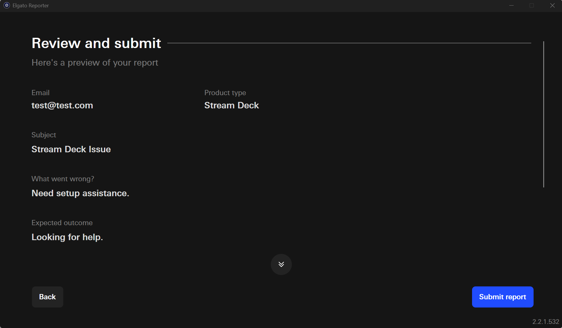 elgato_reporter_windows_no_ticket_review_and_submit.png